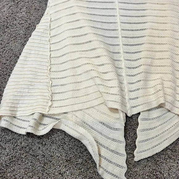 Anthropologie Guinevere Womens Open Cardigan Cashmere Organic Autumn Cream Sz M - Picture 11 of 12